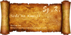 Szőke Kamill névjegykártya