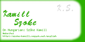kamill szoke business card
